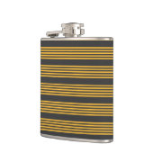 Hellgelb und Holzkohle fünf Streifen Muster Flachmann (Links)