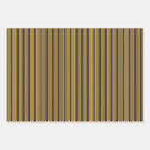 Hellgelb und Holzkohle fünf Streifen Muster Geschenkpapier Set (Vorderseite 3)