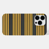 Hellgelb und Holzkohle fünf Streifen Muster iPhone Hülle (Rückseite (Horizontal))