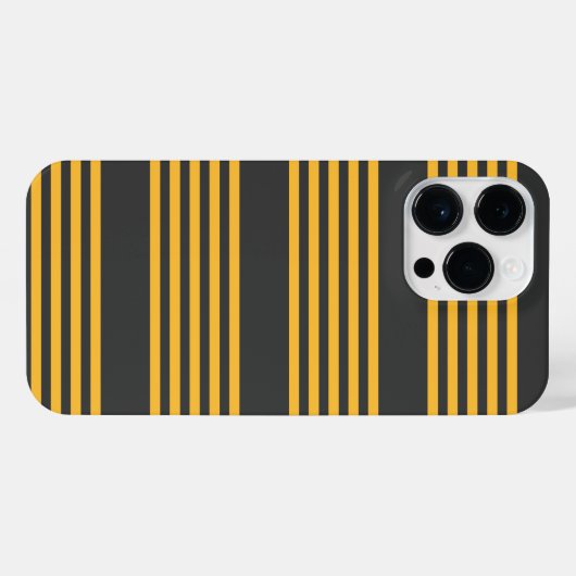 Hellgelb und Holzkohle fünf Streifen Muster iPhone Hülle (Rückseite (Horizontal))