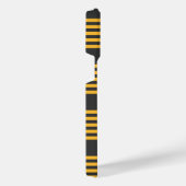 Hellgelb und Holzkohle fünf Streifen Muster iPhone Hülle (Rechte Seite)