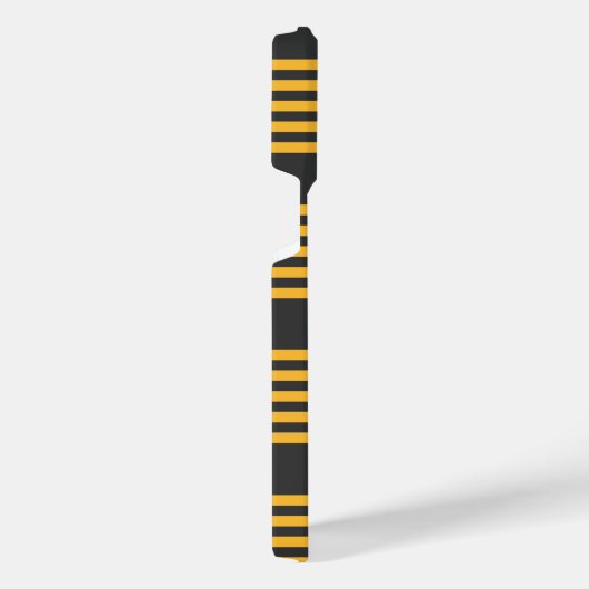 Hellgelb und Holzkohle fünf Streifen Muster iPhone Hülle (Rechte Seite)
