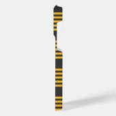 Hellgelb und Holzkohle fünf Streifen Muster iPhone Hülle (Linke Seite)