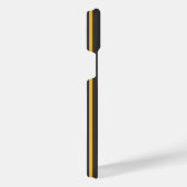 Hellgelb und Holzkohle fünf Streifen Muster iPhone Hülle (Rechte Seite)