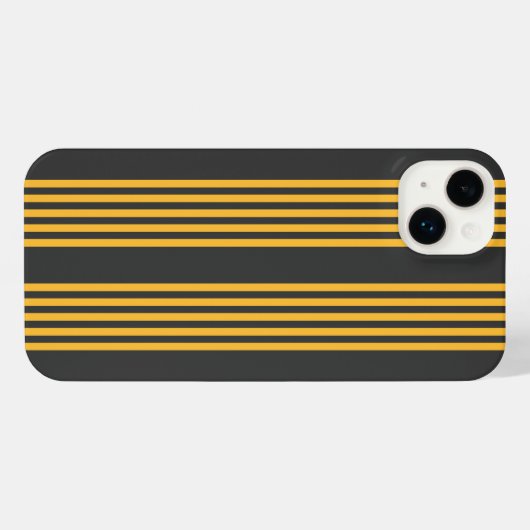 Hellgelb und Holzkohle fünf Streifen Muster iPhone Hülle (Rückseite (Horizontal))