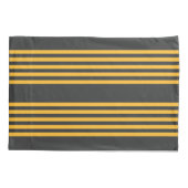 Hellgelb und Holzkohle fünf Streifen Muster Kissenbezug (Rückseite)