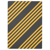 Hellgelb und Holzkohle fünf Streifen Muster Klemmbrett (Rückseite)