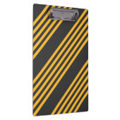 Hellgelb und Holzkohle fünf Streifen Muster Klemmbrett (Rechts)