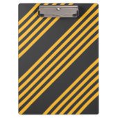 Hellgelb und Holzkohle fünf Streifen Muster Klemmbrett (Vorderseite)