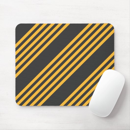 Hellgelb und Holzkohle fünf Streifen Muster Mousepad (Mit Mouse)
