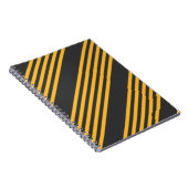 Hellgelb und Holzkohle fünf Streifen Muster Notizblock (Rechte Seite)