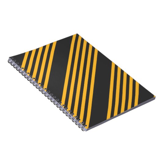 Hellgelb und Holzkohle fünf Streifen Muster Notizblock (Rechte Seite)