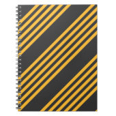 Hellgelb und Holzkohle fünf Streifen Muster Notizblock (Vorderseite)