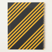 Hellgelb und Holzkohle fünf Streifen Muster Planer (Rückseite)