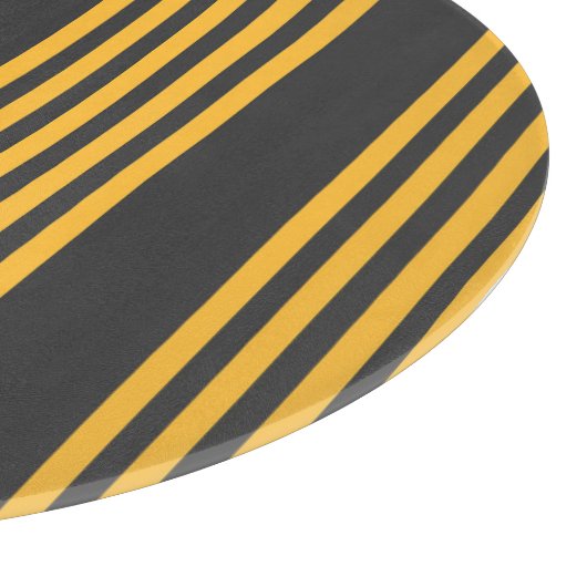 Hellgelb und Holzkohle fünf Streifen Muster Schneidebrett (Ecke)