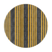 Hellgelb und Holzkohle fünf Streifen Muster Schneidebrett (Vorderseite)