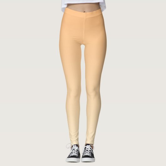 Hellgelb und orange Farblinie Leggings (Vorderseite)