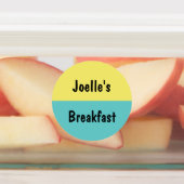 Hellgelb und Pool Blau Kinder essen Etiketten (Befestigt)