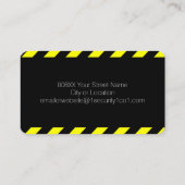 Hellgelb und schwarz Kaution Visitenkarte (Rückseite)