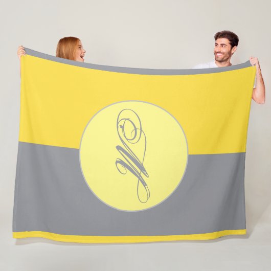 Hellgelb und weich grau individuell angepasst fleecedecke (Beispiel)