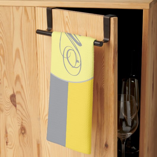 Hellgelb und weich grau individuell angepasst geschirrtuch (Drittel gefaltet)