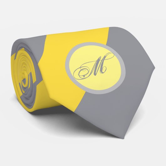 Hellgelb und weich grau individuell angepasst krawatte (Gerollt)