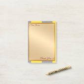 Hellgelb und weich grau individuell angepasst post-it klebezettel (Auf Schreibtisch)