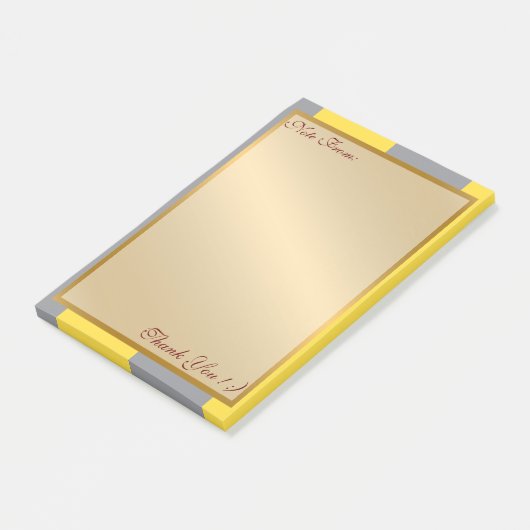 Hellgelb und weich grau individuell angepasst post-it klebezettel (angewinkelt)