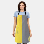 Hellgelb und weich grau individuell angepasst schürze (Getragen)