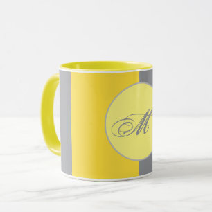 Hellgelb und weich-grau - individuelle Tasse