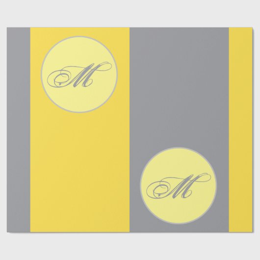 Hellgelb und weich grau - individuelle Tasse Geschenkpapier (Flach)