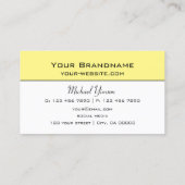 Hellgelb und weiß, einfach, modern Beruflich Visitenkarte (Rückseite)