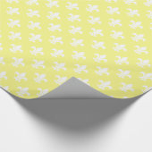 Hellgelb-weiße Fleur-de-Lis-Muster Geschenkpapier (Ecke)