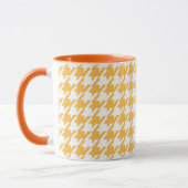 Hellgelb-weißer klassischer Houndstooth-Karo Tasse (Links)