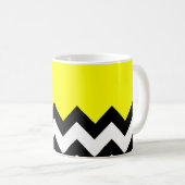 Hellgelb, Zickzack, schwarz und weiß Kaffeetasse (VorderseiteRechts)
