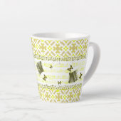 Hellgelbe Accordion Music Latte Tasse (Rechte Ecke)