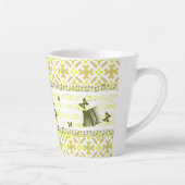 Hellgelbe Accordion Music Latte Tasse (Rechts)