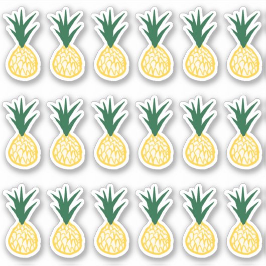 Hellgelbe Ananas-Aufkleber Aufkleber (Vorderseite)