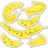 Hellgelbe Bananenschnecken Sticker Set (Vorderseite)