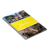 Hellgelbe Batik FotoCollage, Grenze, Name Notizblock (Rechte Seite)