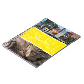 Hellgelbe Batik FotoCollage, Grenze, Name Notizblock (Linke Seite)