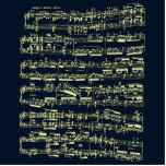 Hellgelbe Beethoven-Noten in blau Freistehende Fotoskulptur<br><div class="desc">Die Noten, die in diesem Design verwendet werden, sind der Anfang der zweiten Bewegung von Ludwig van Beethovens Klaviersonate Nr. 7. Die komplette Noten sind auf den meisten Produkten nicht sichtbar, da ich die ästhetische Schönheit der Notenblätter selbst zu übertragen suchte (die Schönheit der Musik ist bei weitem noch größer)....</div>