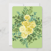 Hellgelbe blassgrüne Rose Einladungen für Hochzeit (Rückseite)