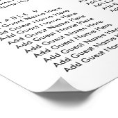 Hellgelbe blaue Blume Hochzeitskarte Poster (Ecke)