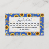 Hellgelbe Blauen Sonnenblumen Blätter Muster Treuekarte (Vorderseite)