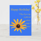 Hellgelbe Blume auf Royal Blue geklappt Geburtstag Karte (Gelbe Blume)