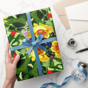 Hellgelbe Blume Geschenkpapier