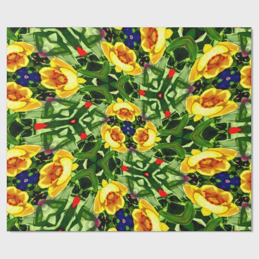 Hellgelbe Blume Geschenkpapier (Flach)