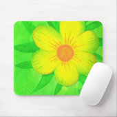 Hellgelbe Blume Grüne Mousepads (Mit Mouse)