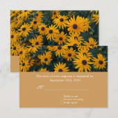 Hellgelbe Blume Hochzeit RSVP Karte (Vorne/Hinten)